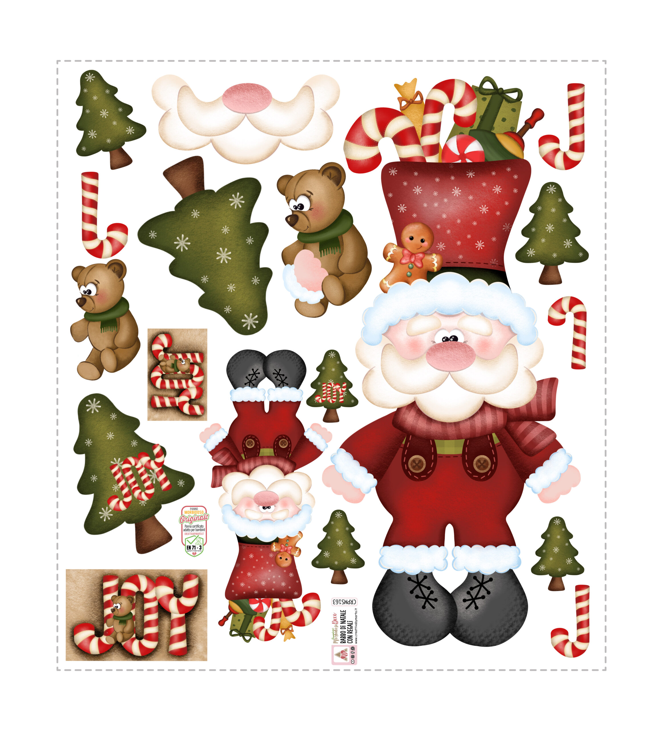 pannolenci morbidoso deco parcheggiometri amici di natale 45x50cm .. e non solo – crpms159
