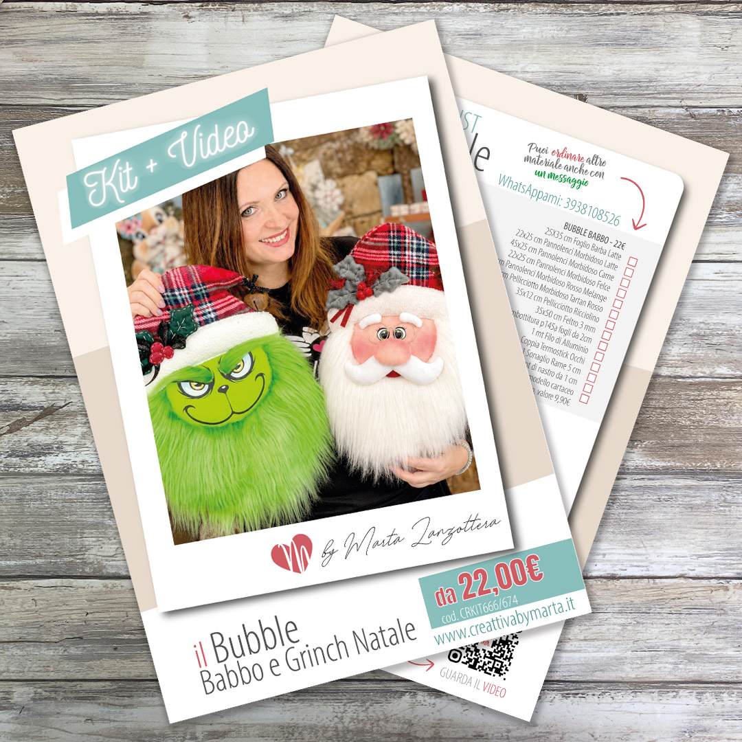 Kit creativo Bubble Babbo e Grinch Natale